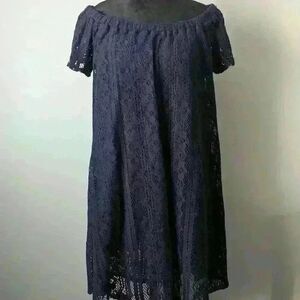 NWT Roxy Blue Off-Shoulder Knitted Dress - Size M